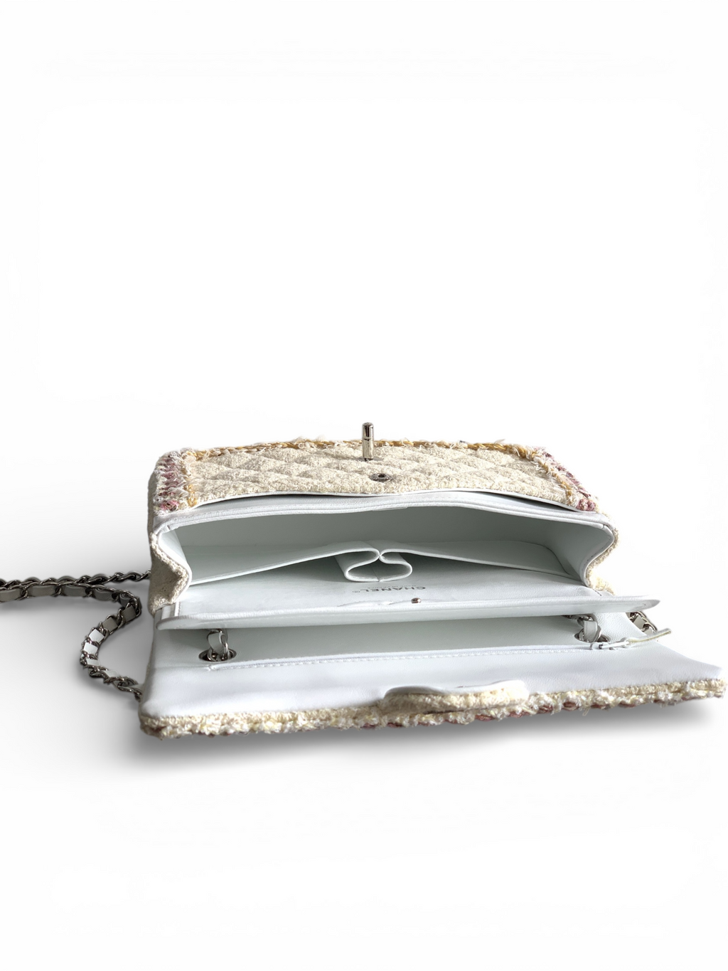 Large Double Flap Tweed Bag