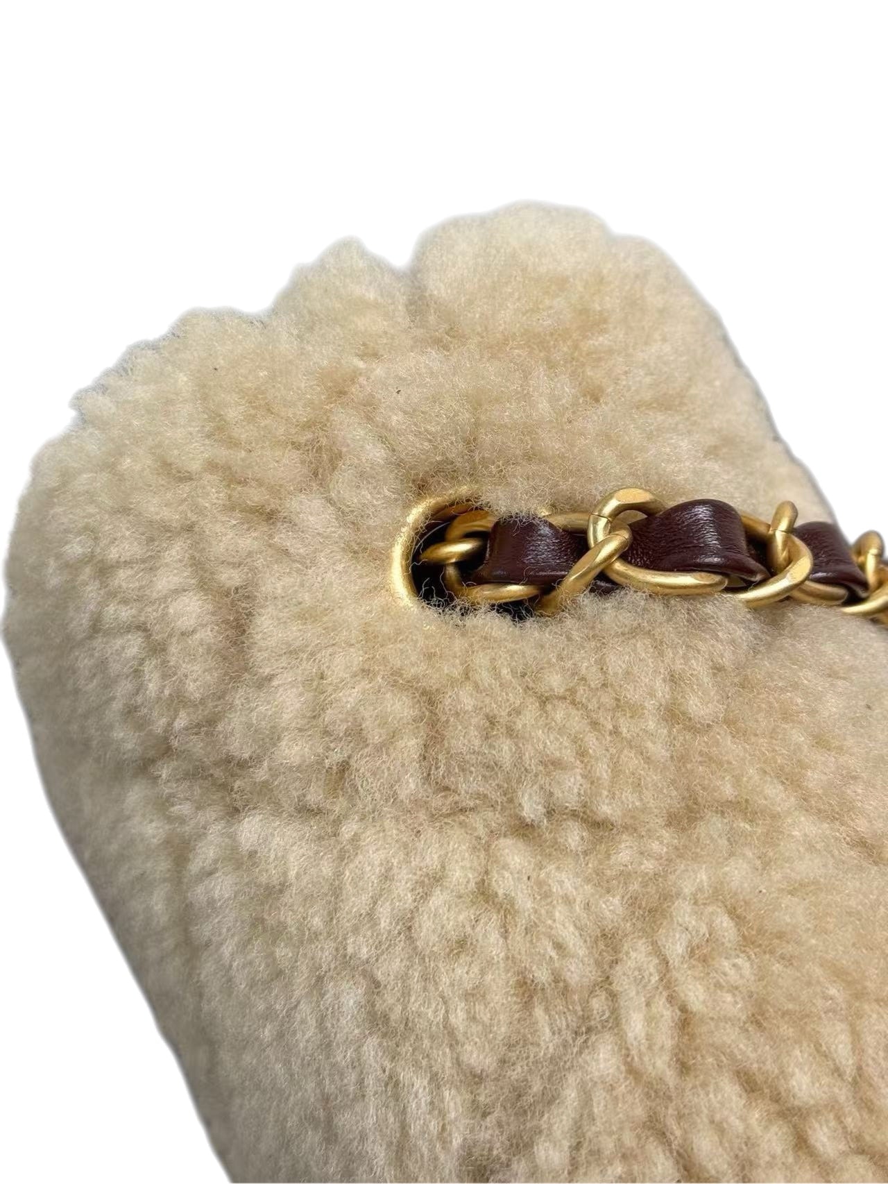 26 Teddy Shearling Chain Shoulder Bag