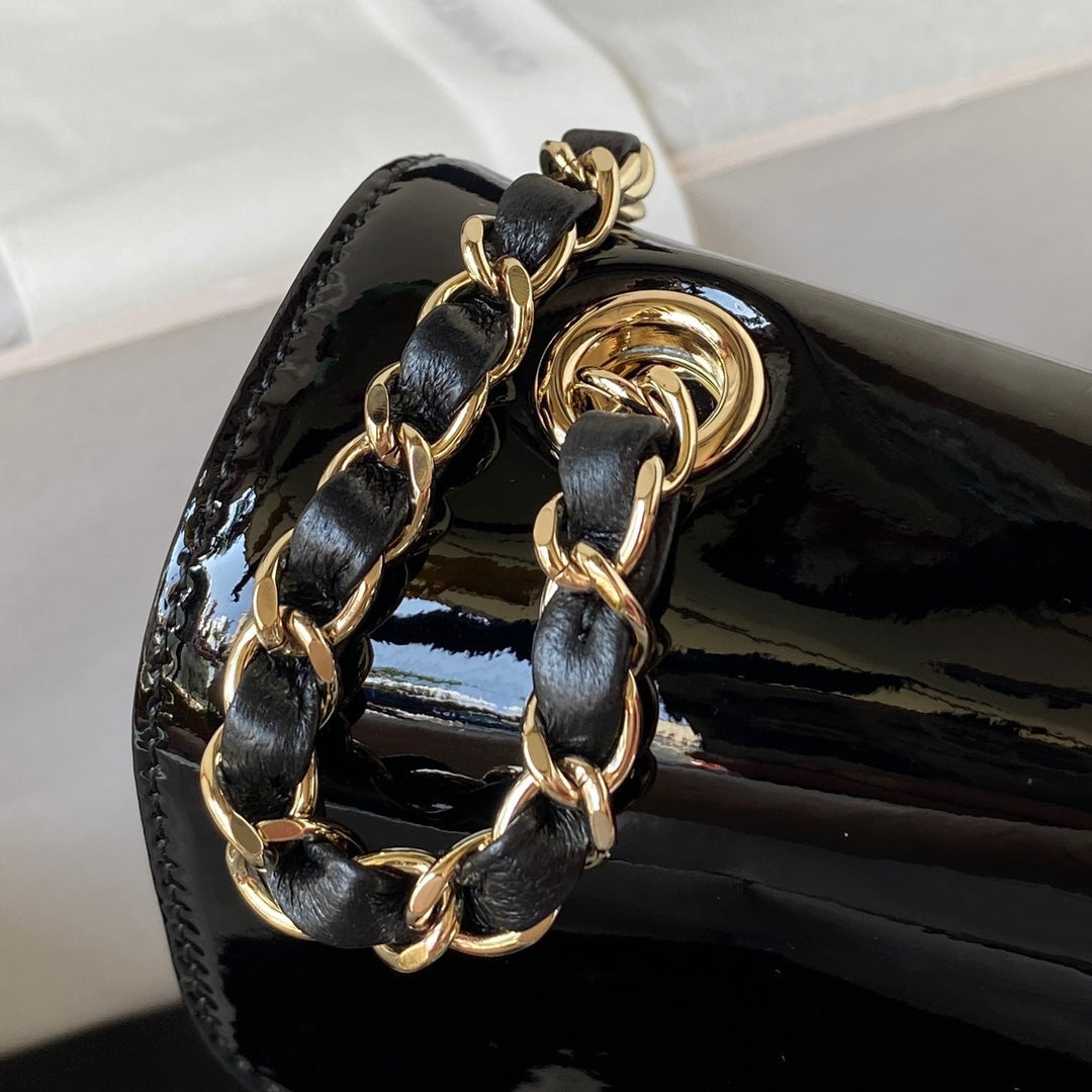 Camellia Patent Flap Bag