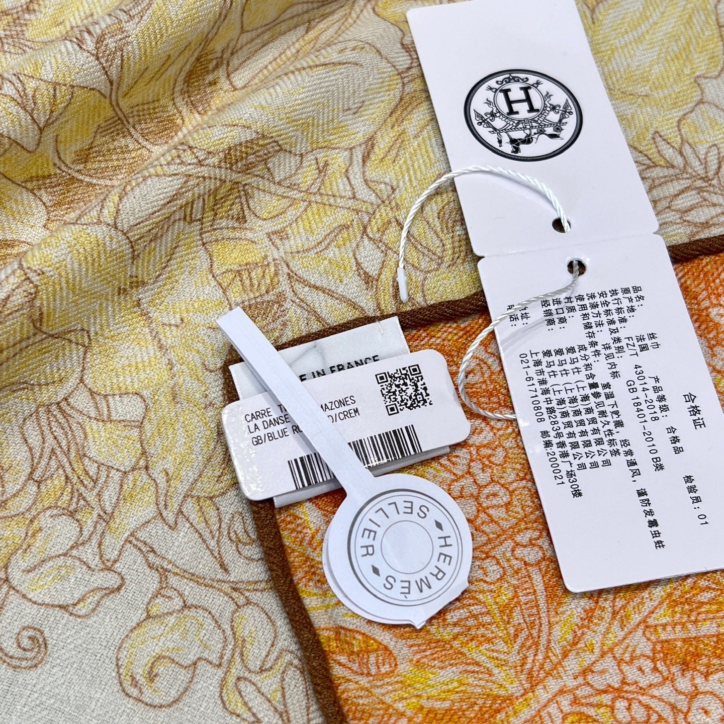 “Francois Houtin” Botanical Garden Cashmere & Silk Shawl 136 x 137 cm