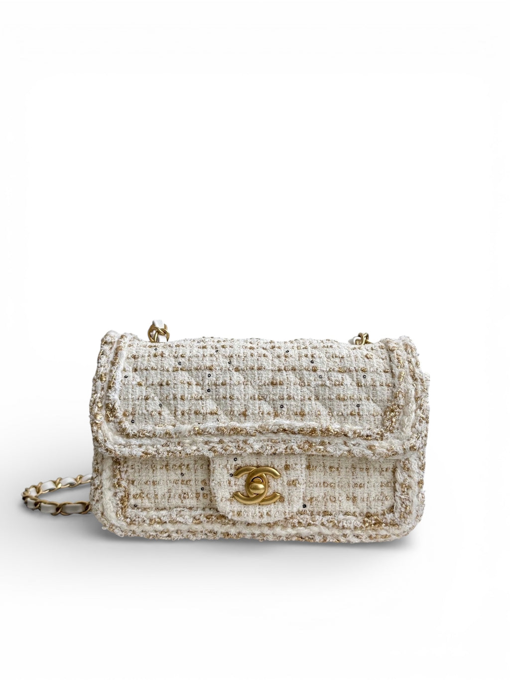 26 Tweed Flap Shoulder Bag