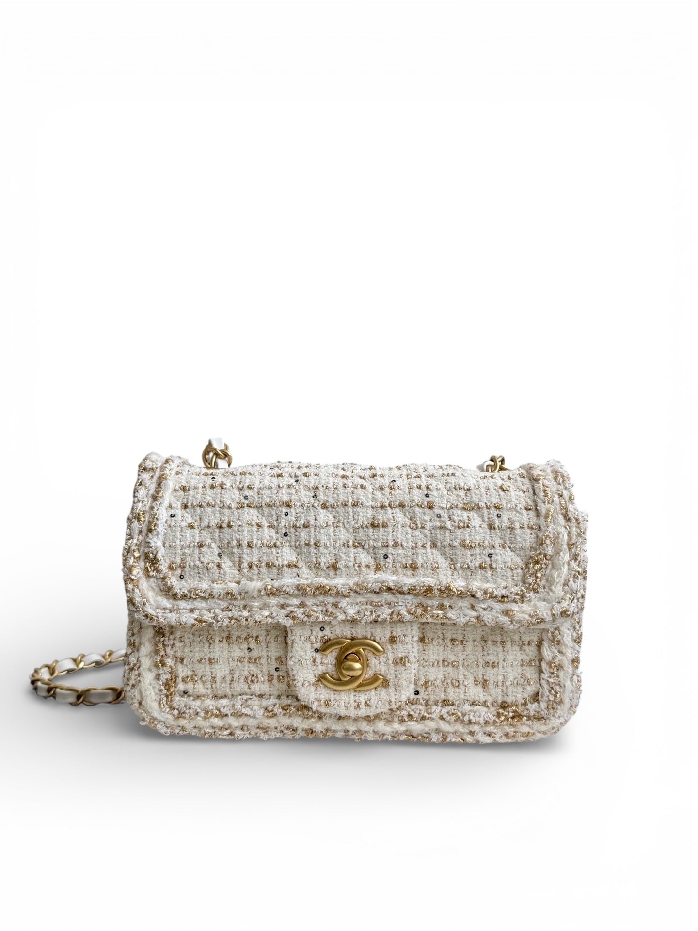 26 Tweed Flap Shoulder Bag