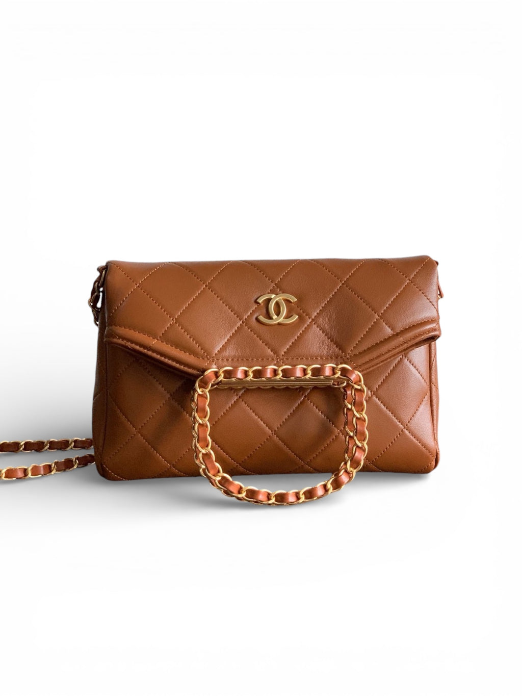 Small Quilted Top Handle Chain Bag