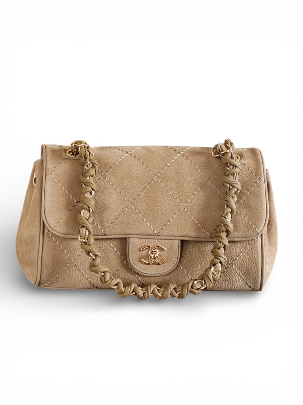 Suede Quilted Chain Underarm Bag