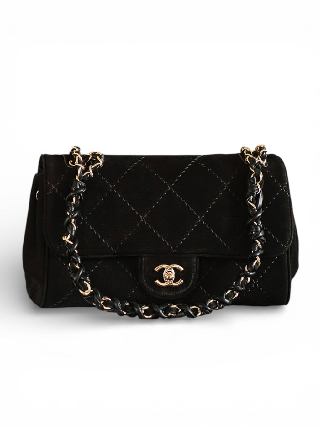 Suede Quilted Chain Underarm Bag