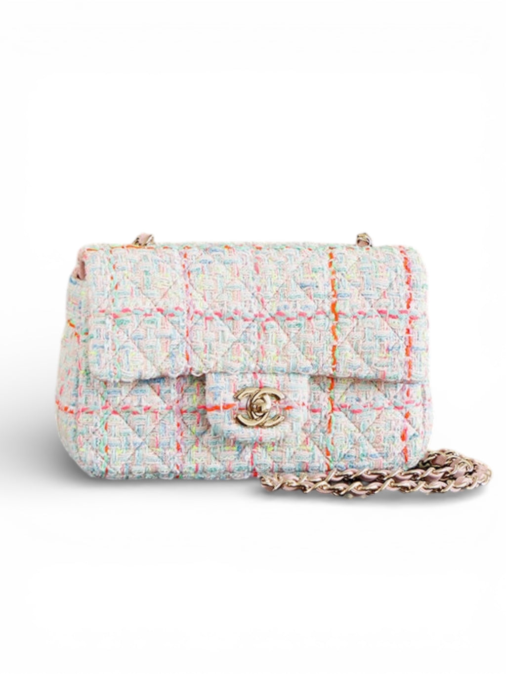 Classic Flap Tweed Chain Shoulder Bag 24