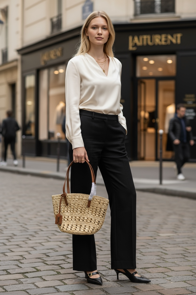 Raffia Medium Tote Bag