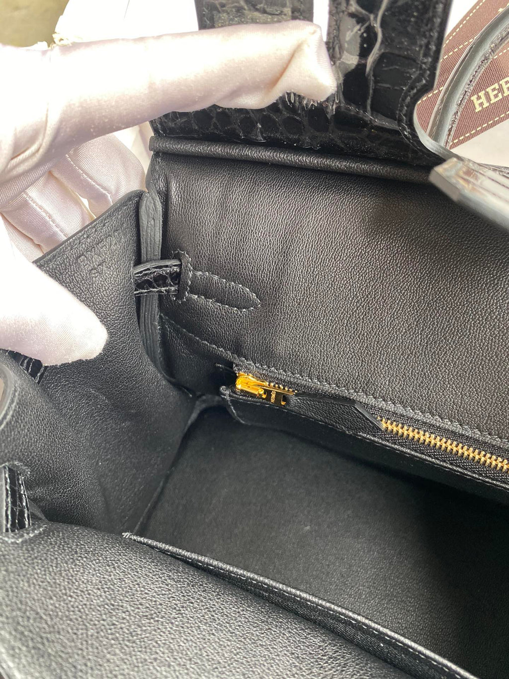 Birkin 25 Togo Leather & Crocodile Leather Bag