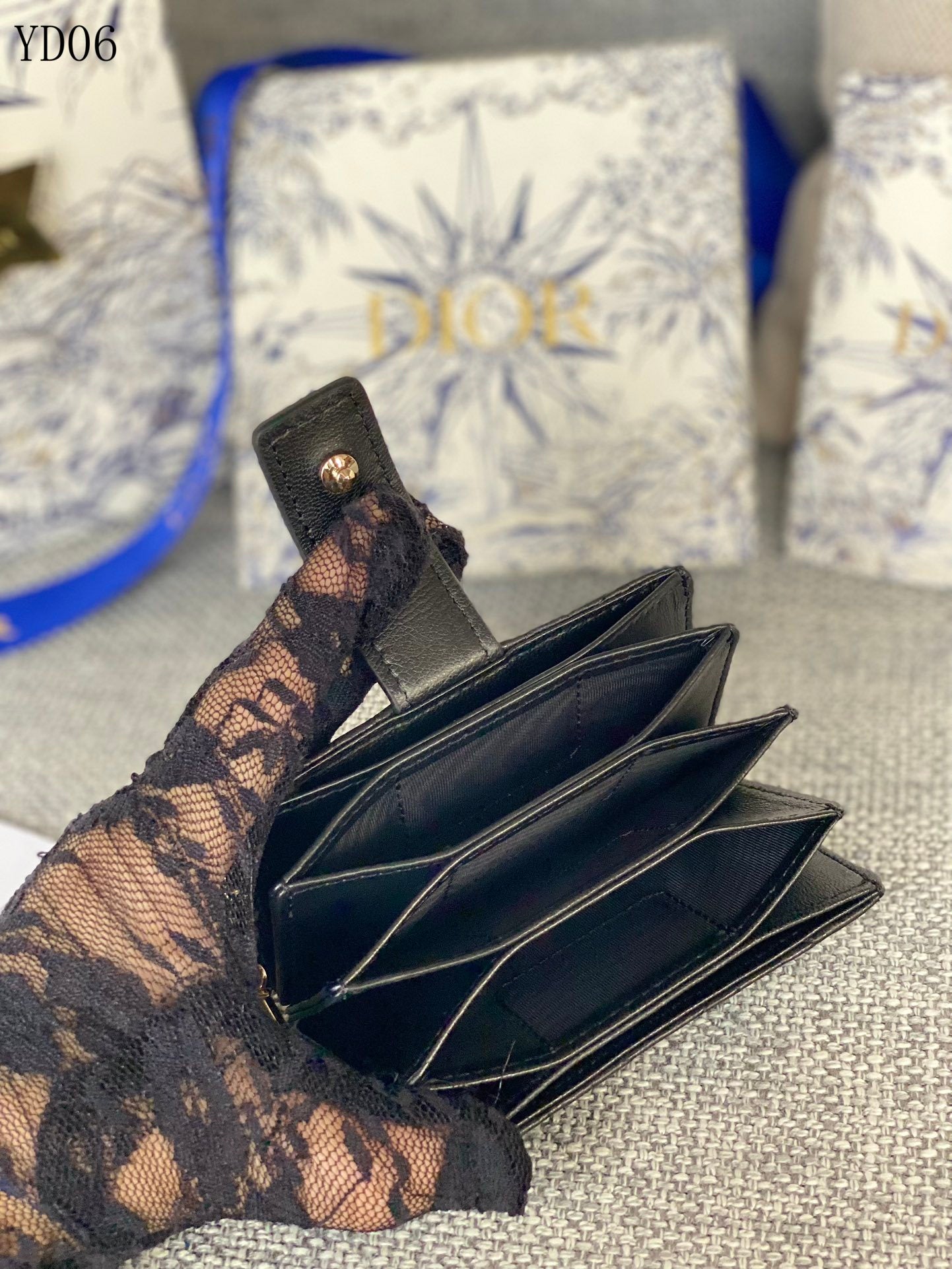 Quilted Leather Compact Wallet