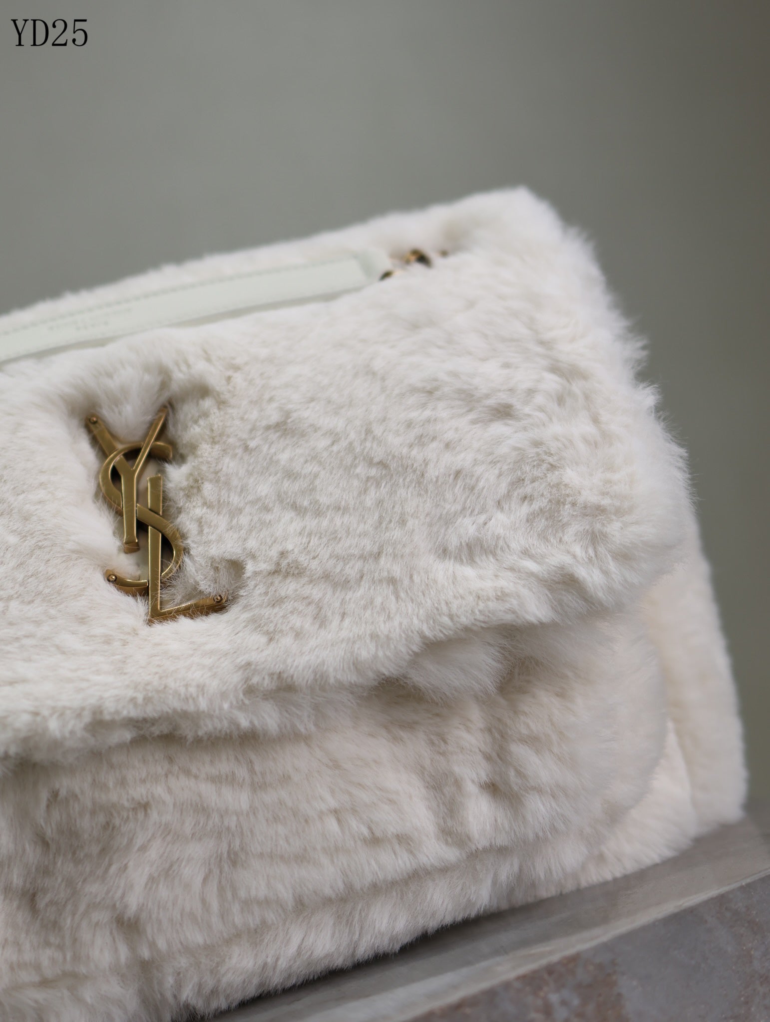 Niki Small in Shearling Bag