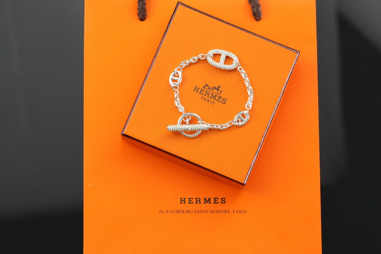 Farandole Diamond-Pavé Bracelet – 20cm Sterling Silver