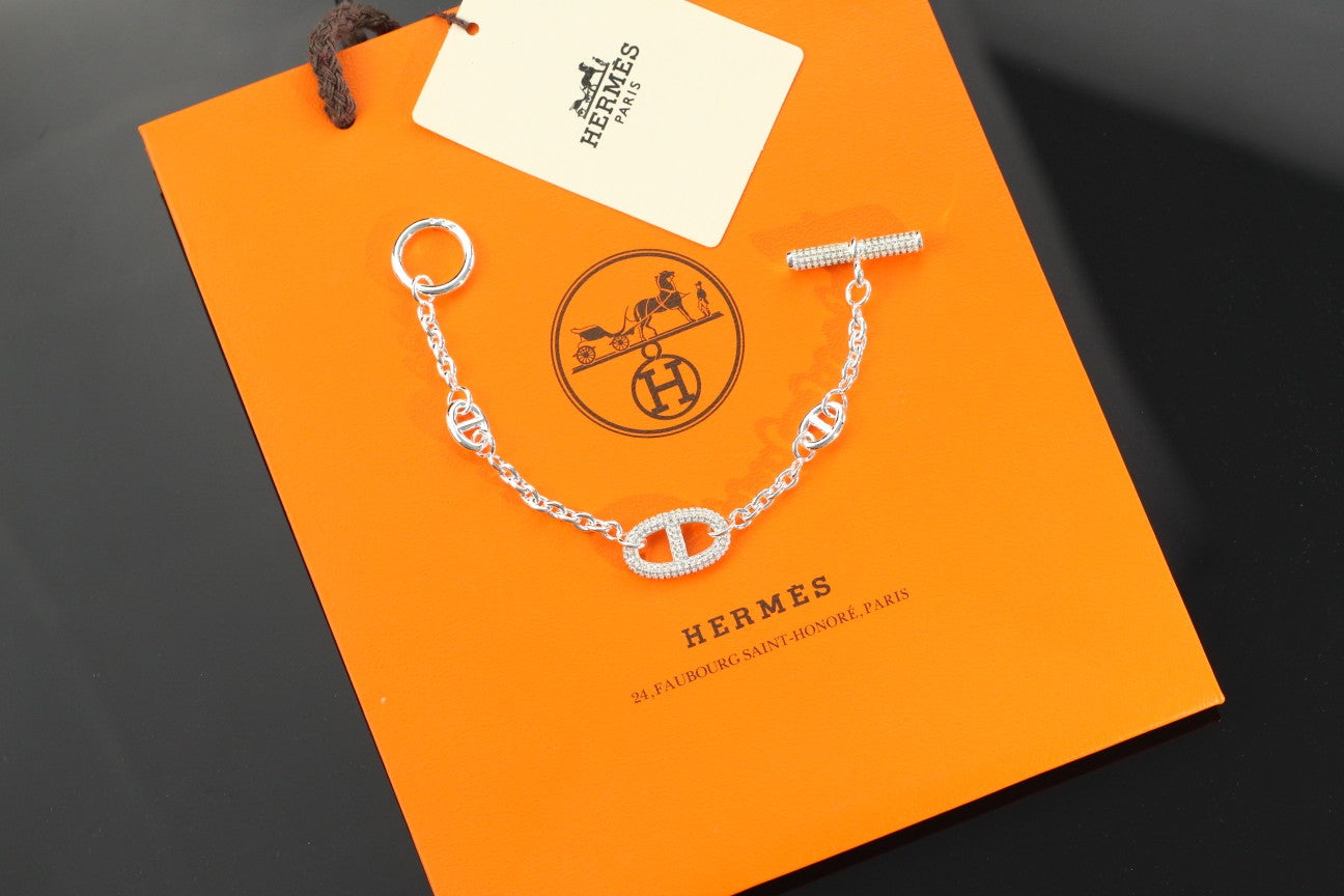 Farandole Diamond-Pavé Bracelet – 20cm Sterling Silver