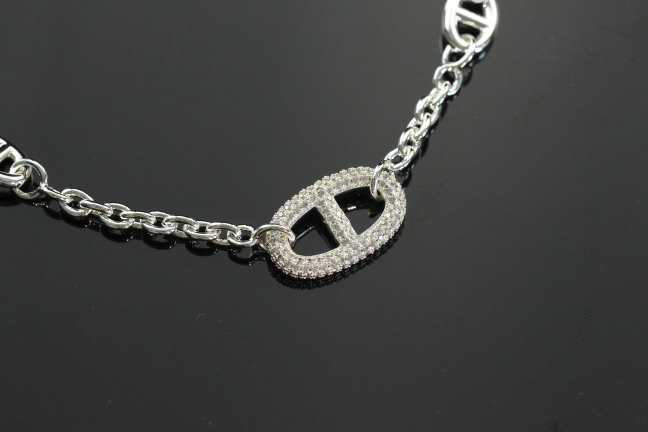 Farandole Diamond-Pavé Bracelet – 20cm Sterling Silver