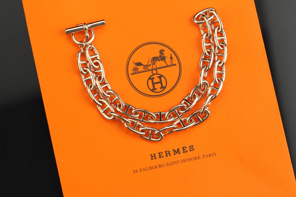 Farandole Pavé Anchor Link Necklace – 47cm Rose Gold-Tone