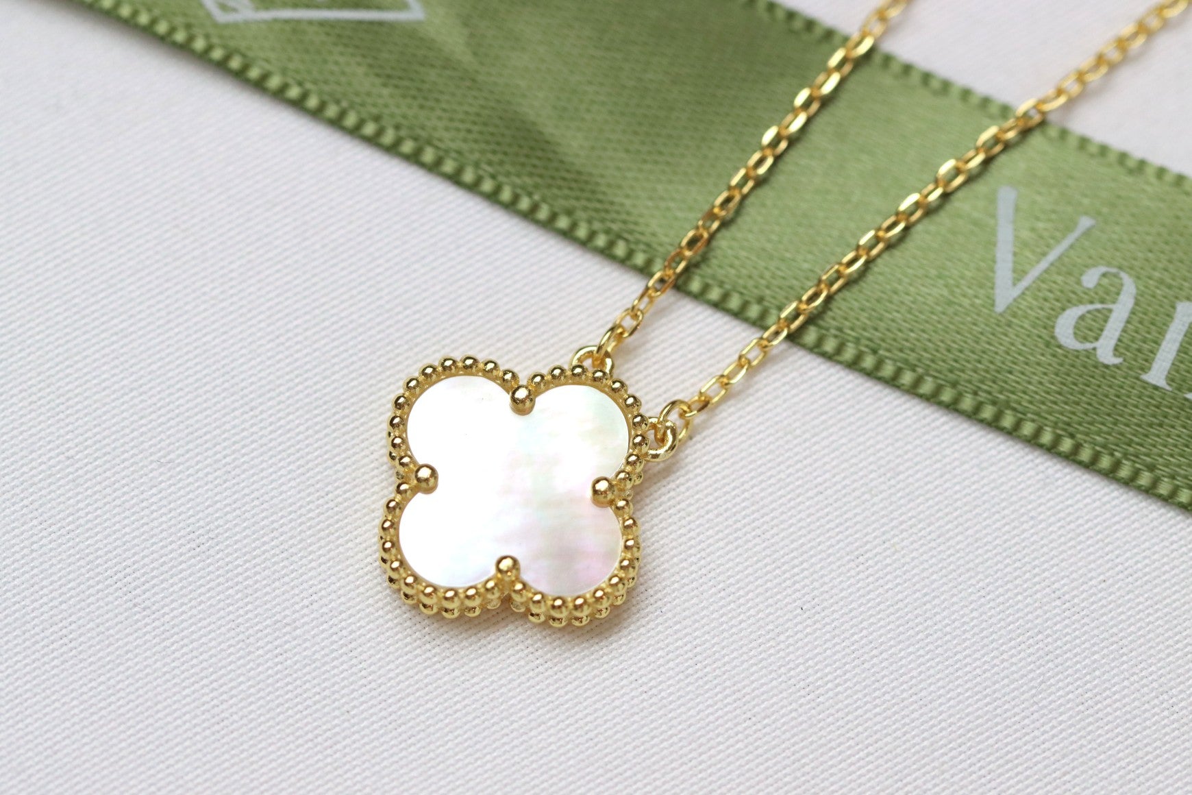 Alhambra White Mother of Pearl Clover Necklace