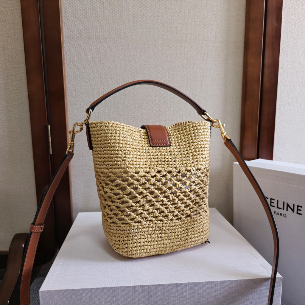 Woven Small Bucket Bag