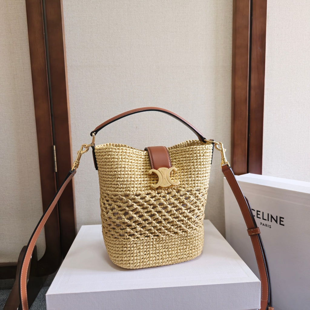 Woven Small Bucket Bag