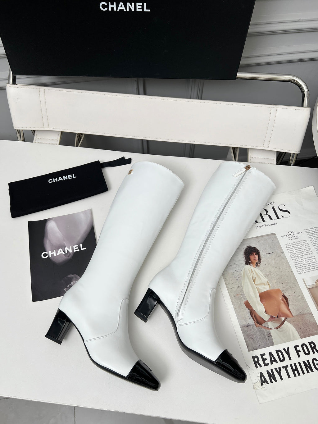 High-Heel Leather Knee-High Boots