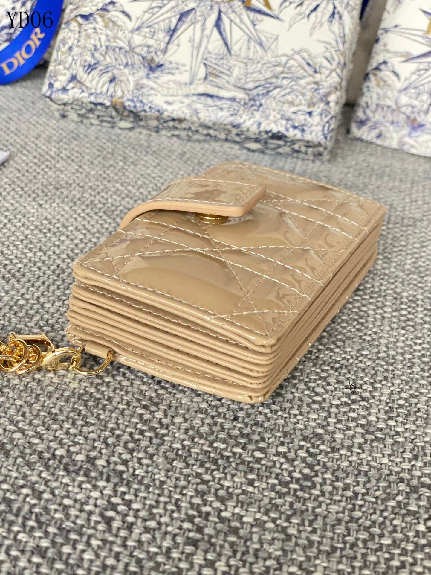 Quilted Leather Compact Wallet