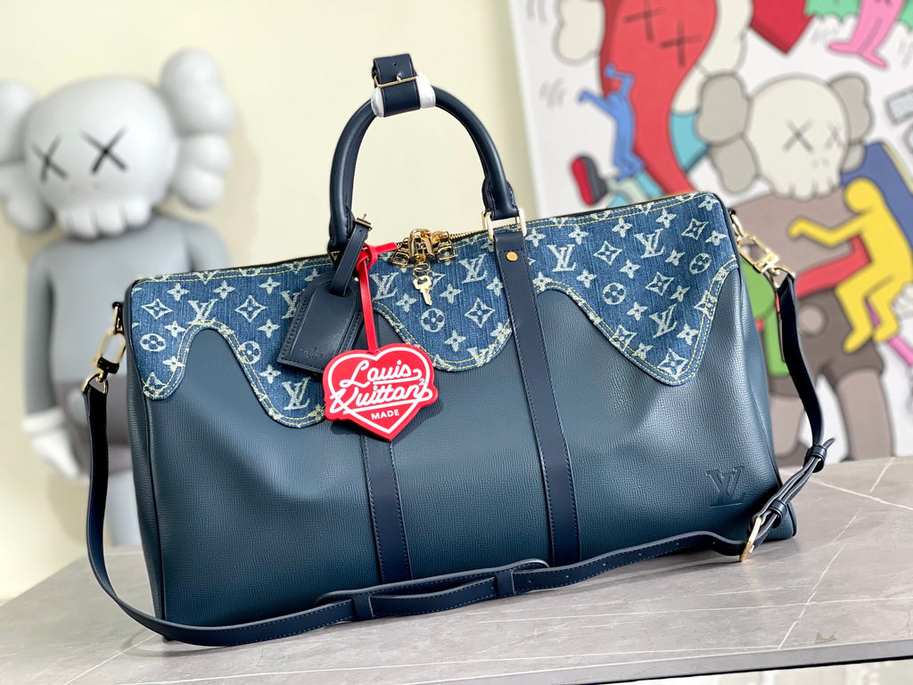Keepall Bandoulière 50 – Denim Monogram & Taurillon Leather