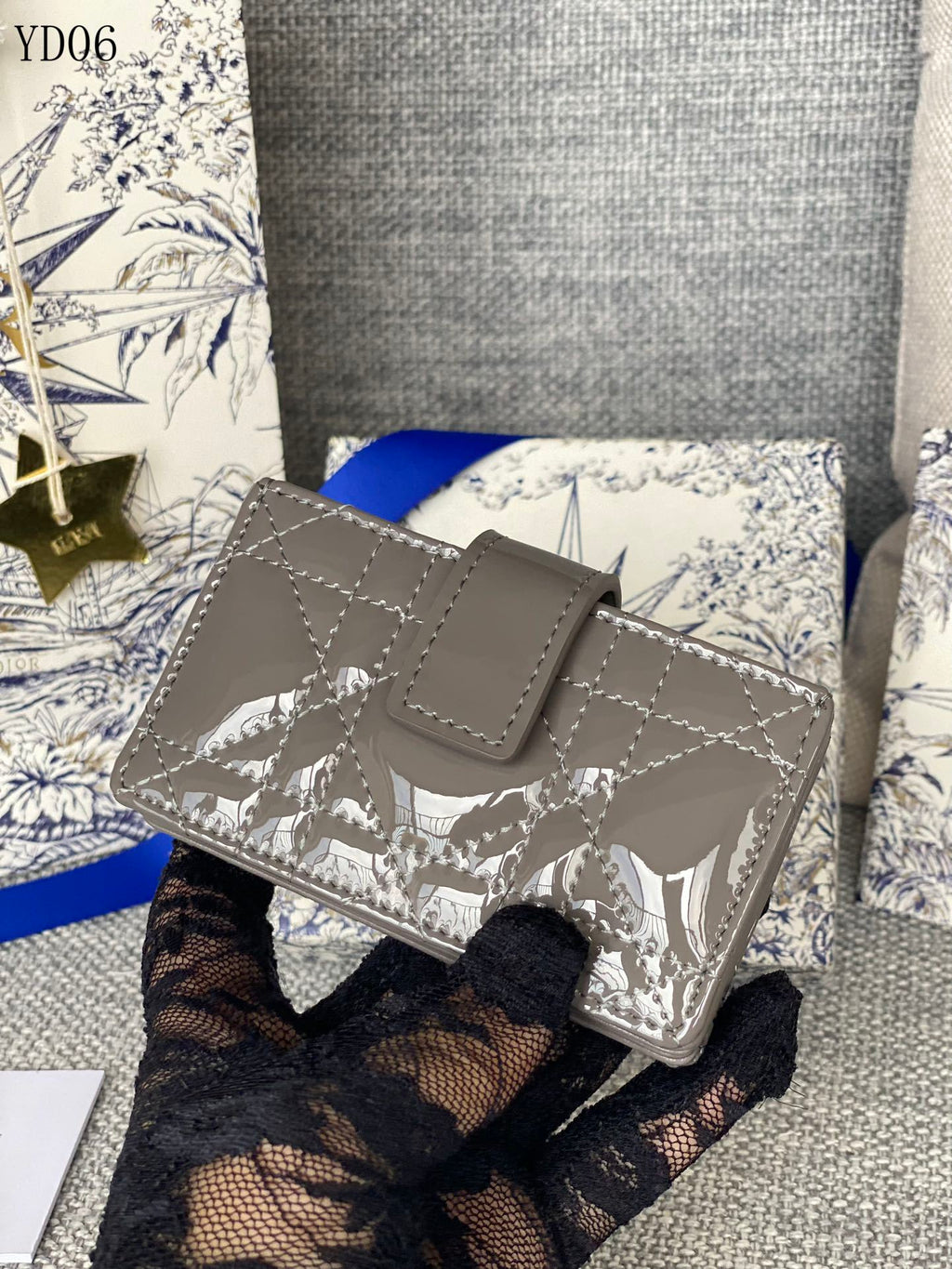 Quilted Leather Compact Wallet