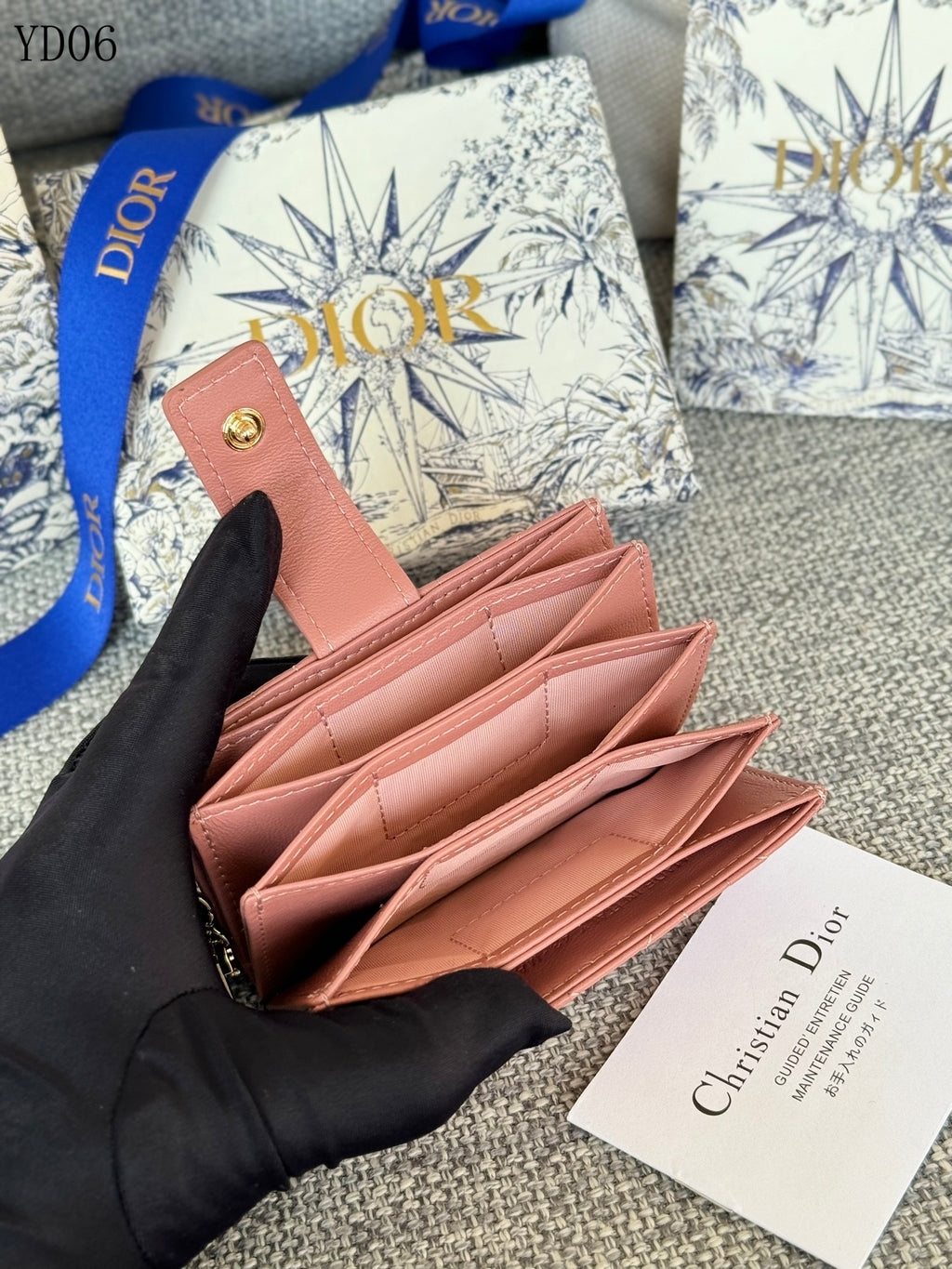 Quilted Leather Compact Wallet