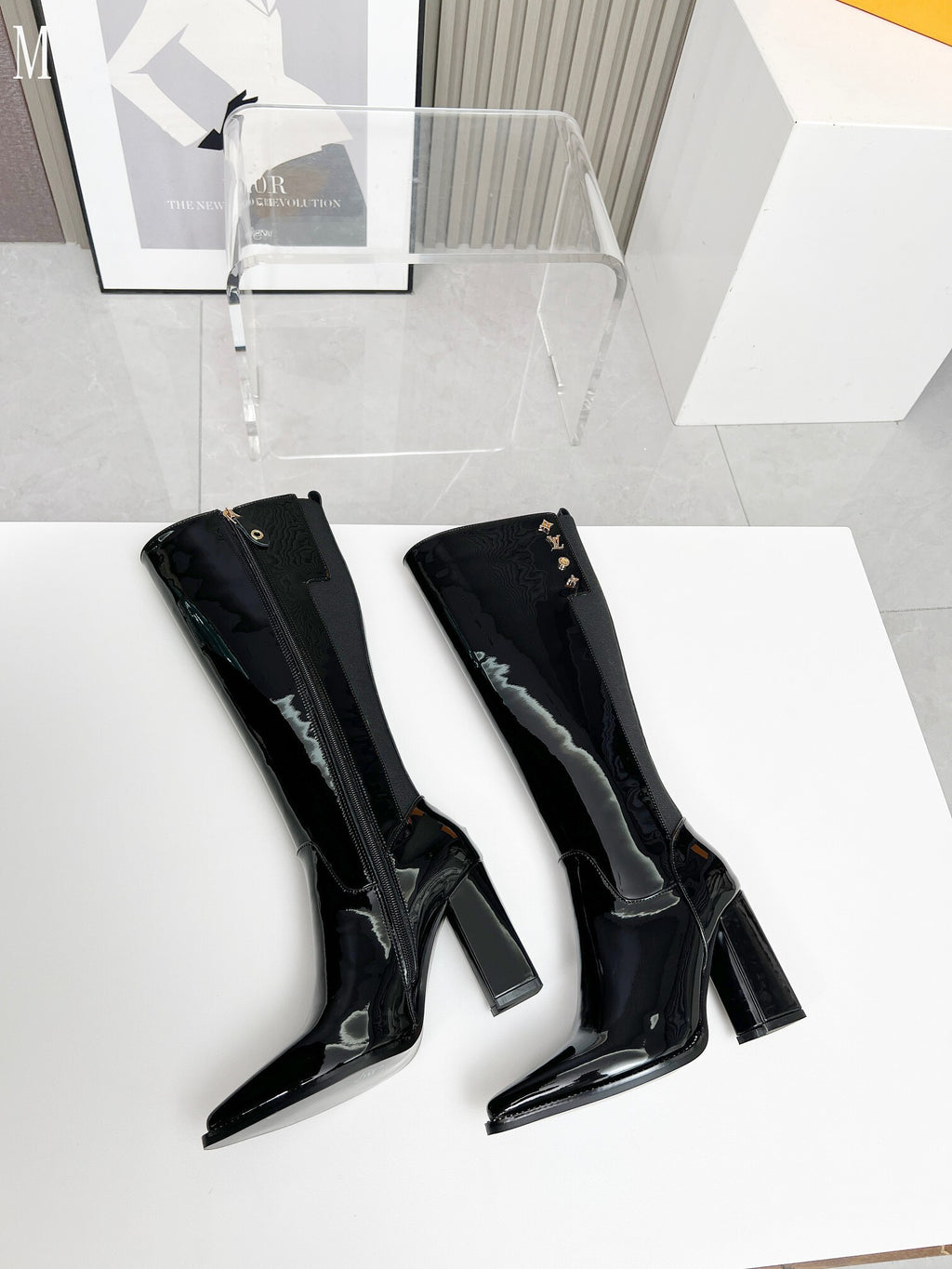Patent Leather Tall Boots