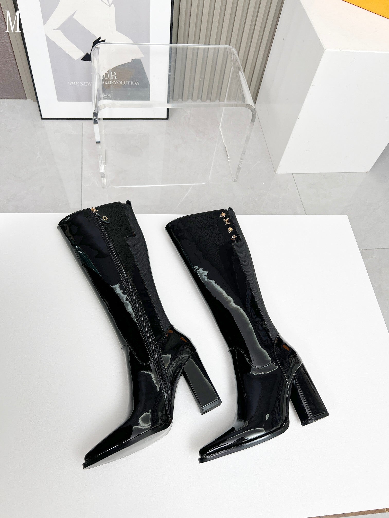 Patent Leather Tall Boots
