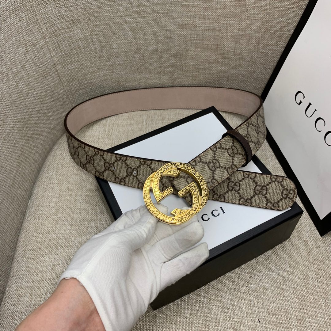 GG Supreme Canvas Belt with Gold-Tone