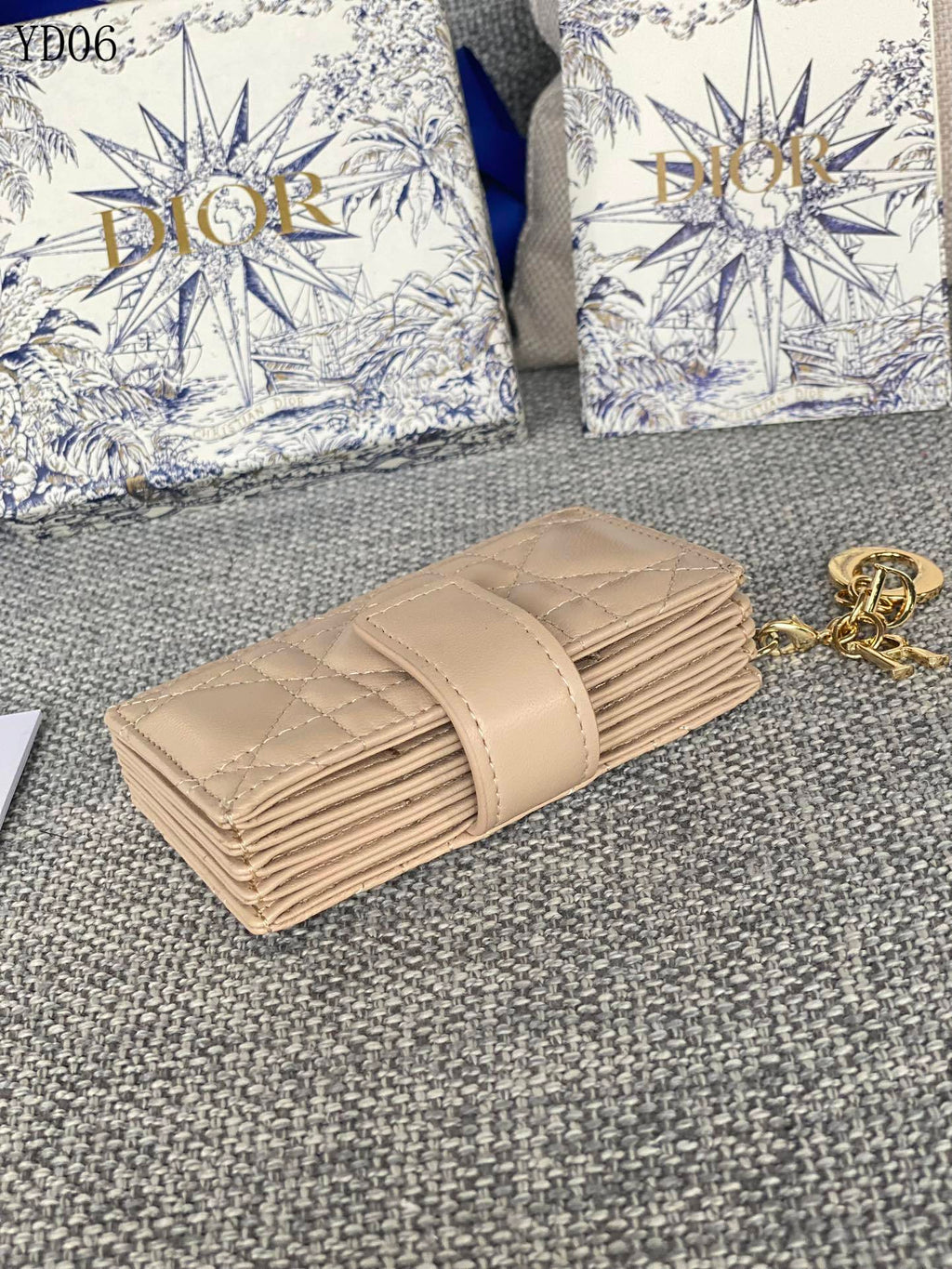 Quilted Leather Compact Wallet