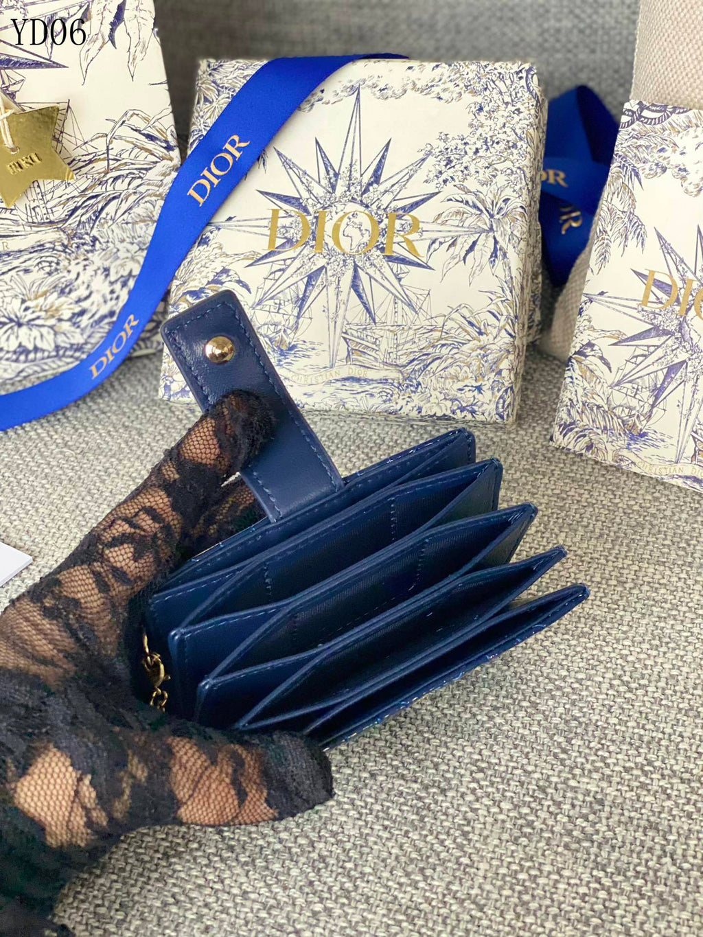 Quilted Leather Compact Wallet