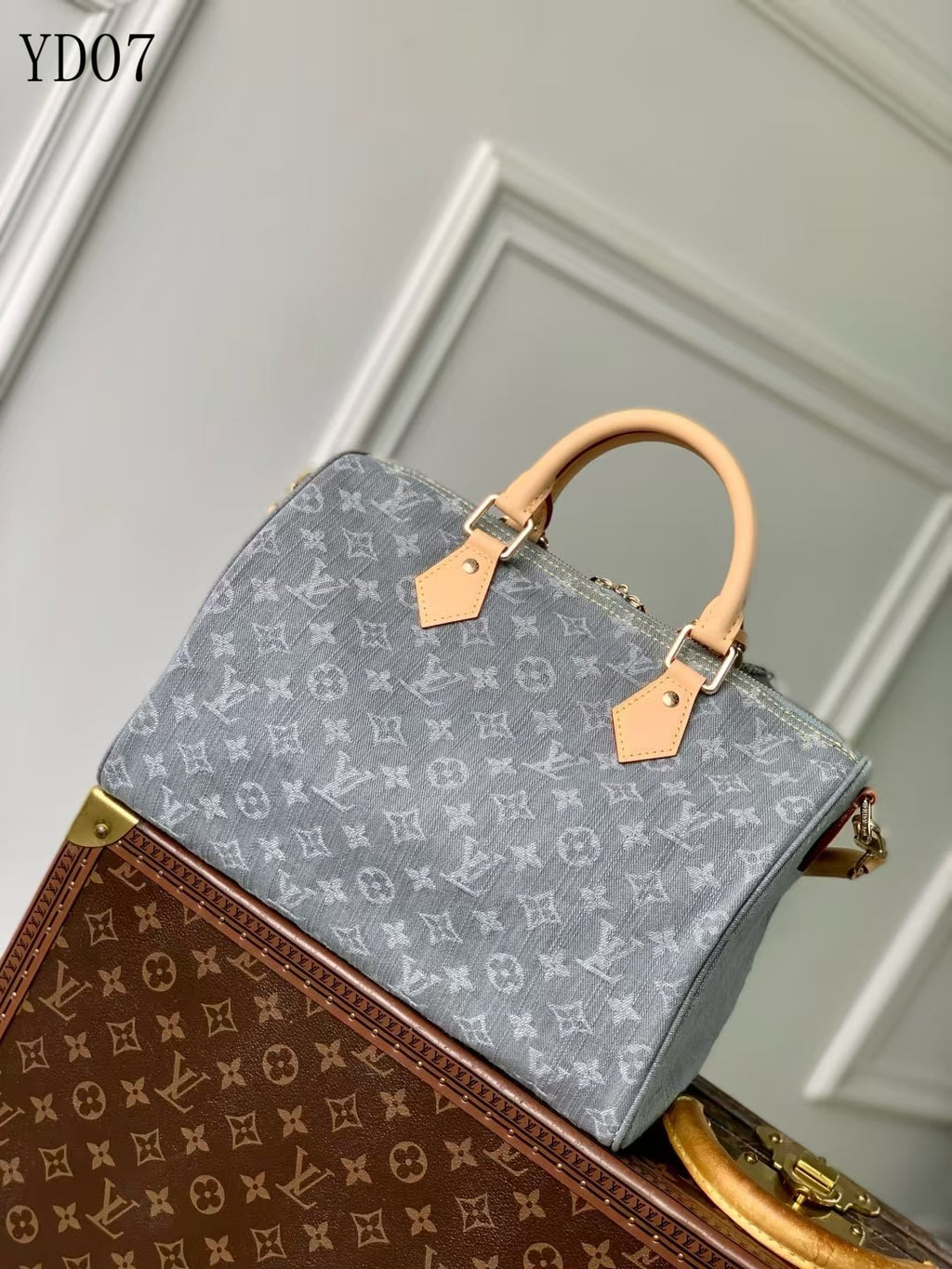 Monogram Denim Speedy Soft 30 Bag