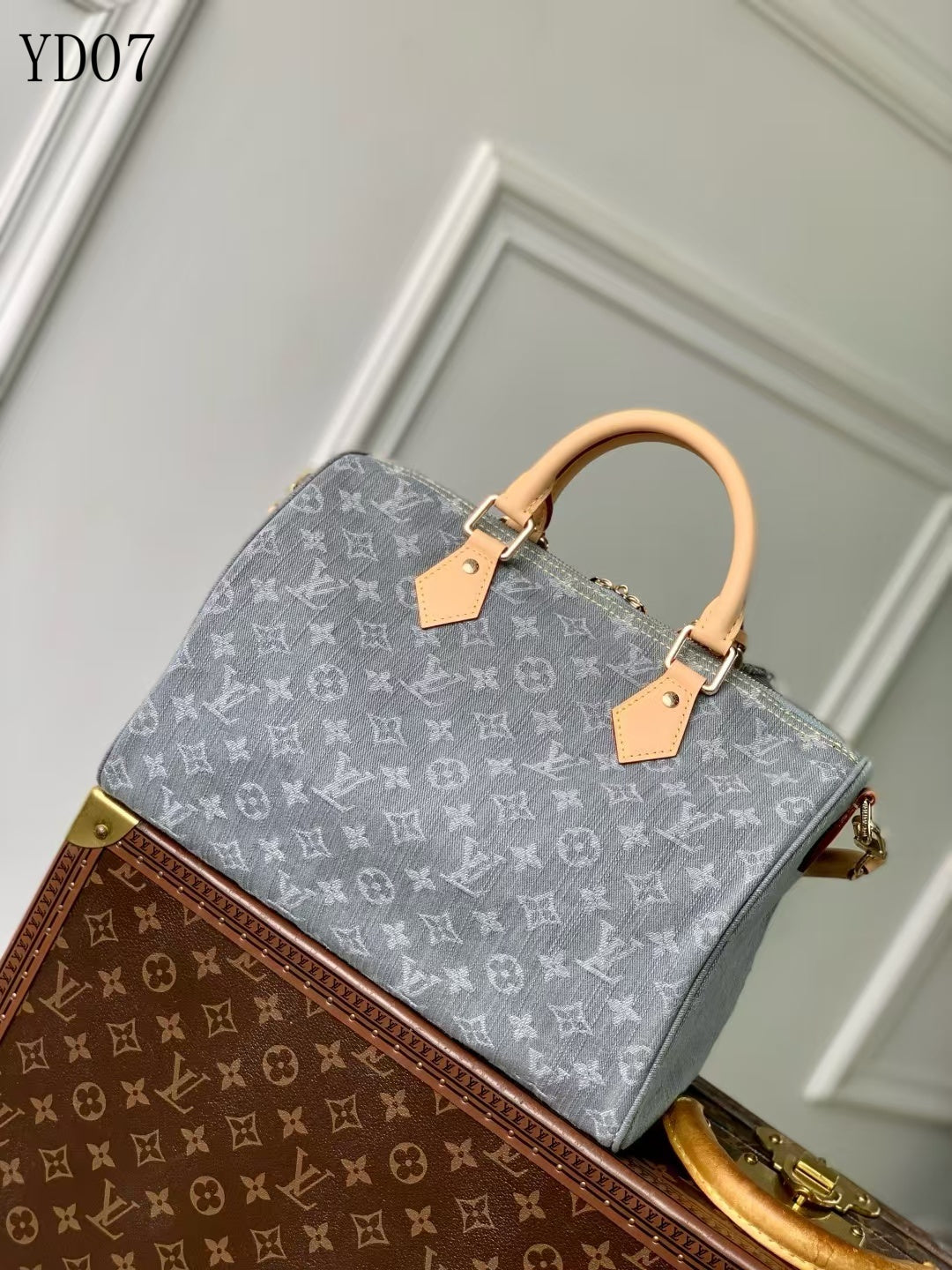 Monogram Denim Speedy Soft 30 Bag