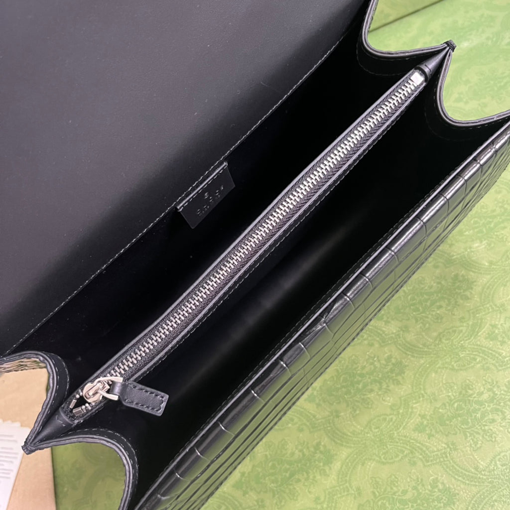 Croc-Embossed Dionysus Shoulder Bag