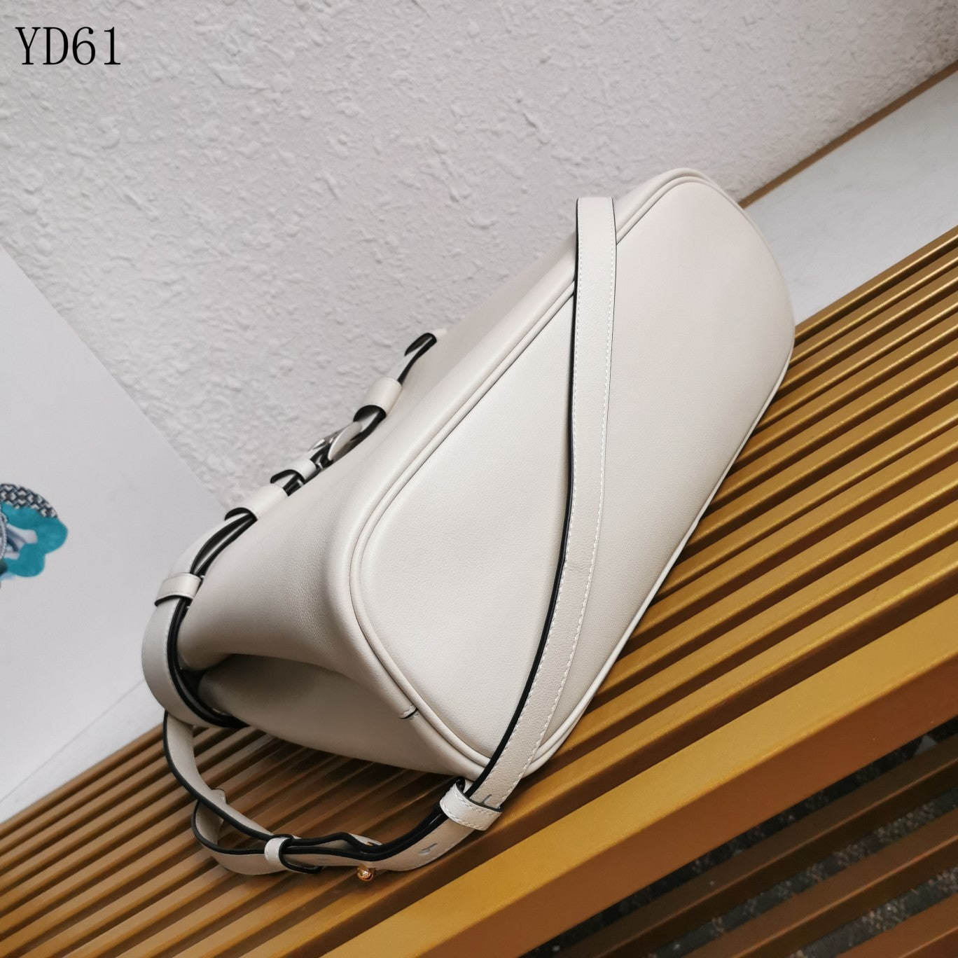 Buckle Belted Medium Leather Tote Bag