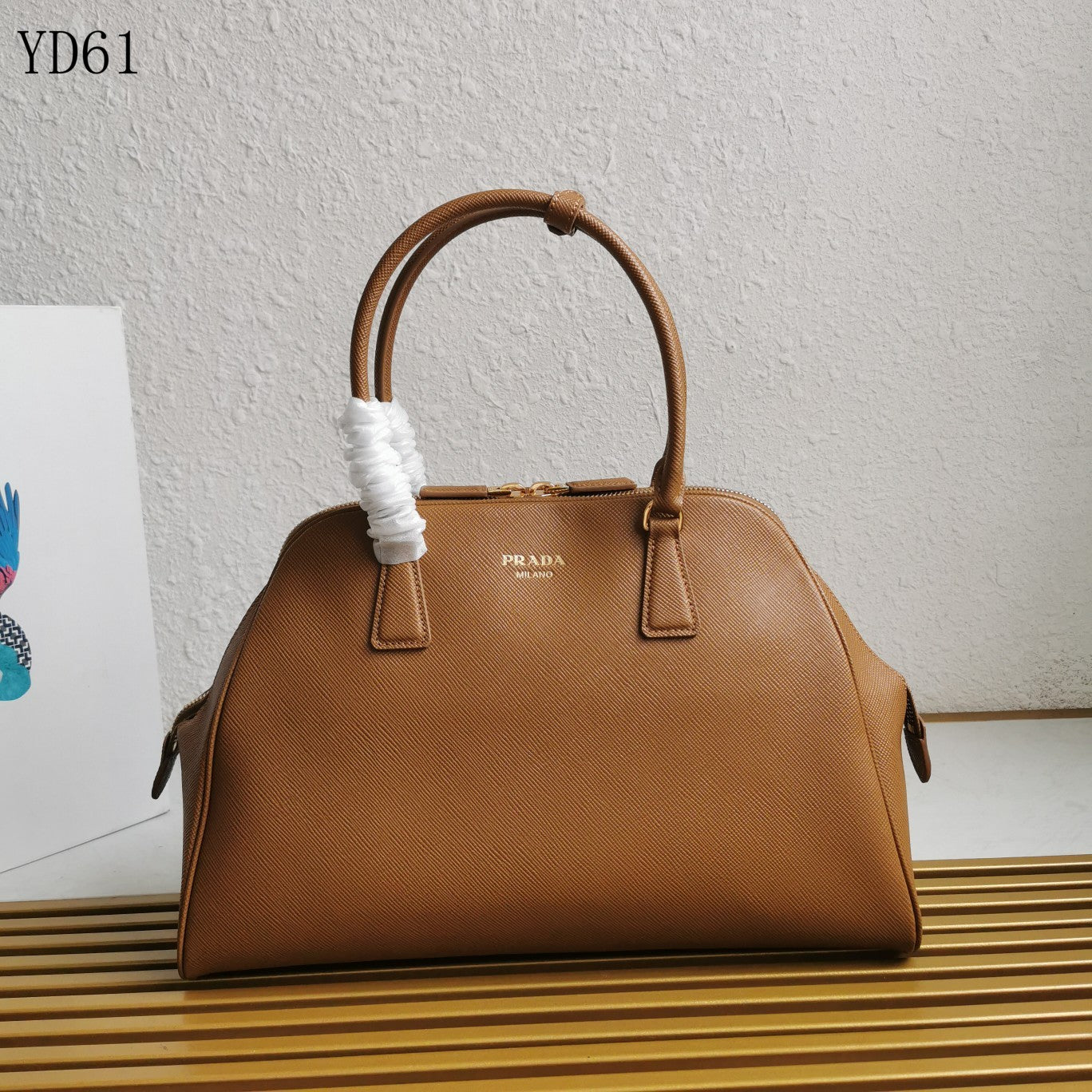 Saffiano Leather Top Handle Bag