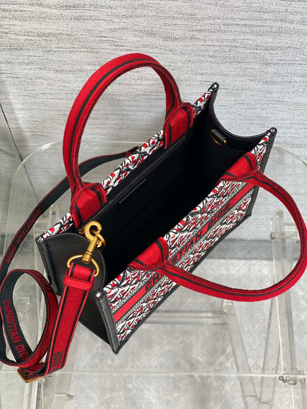 Canvas Mini Tote Bag with Leather Trim