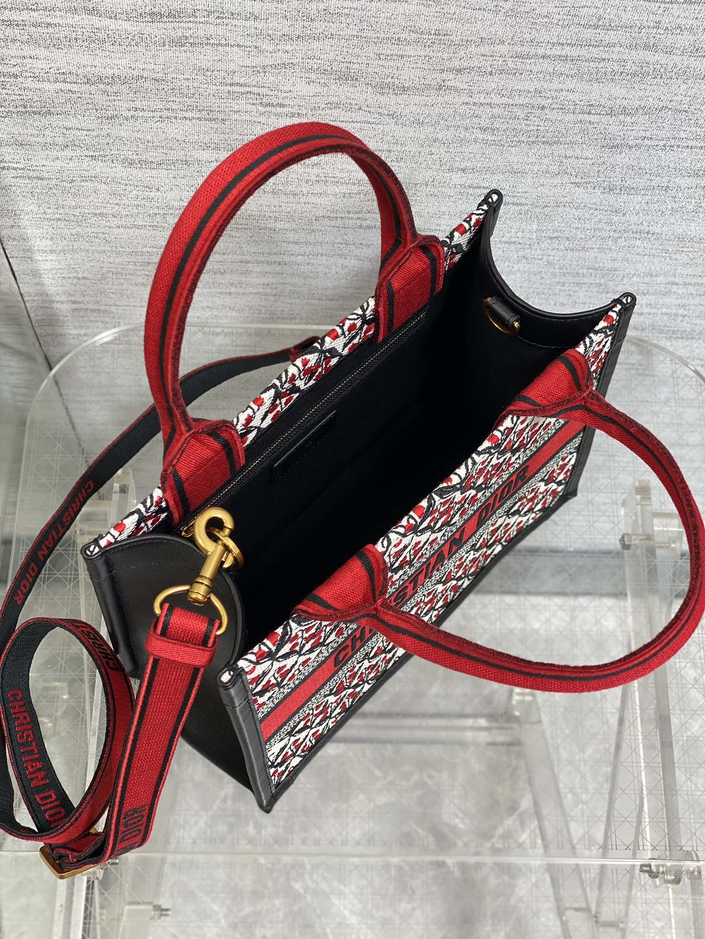 Canvas Mini Tote Bag with Leather Trim