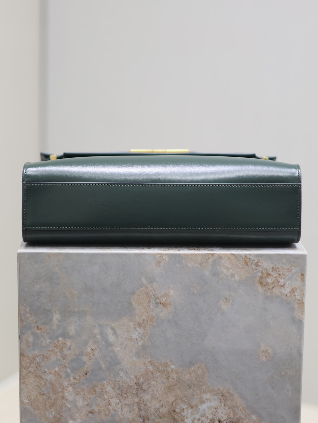 Crocodile-Embossed Leather Chain Bag