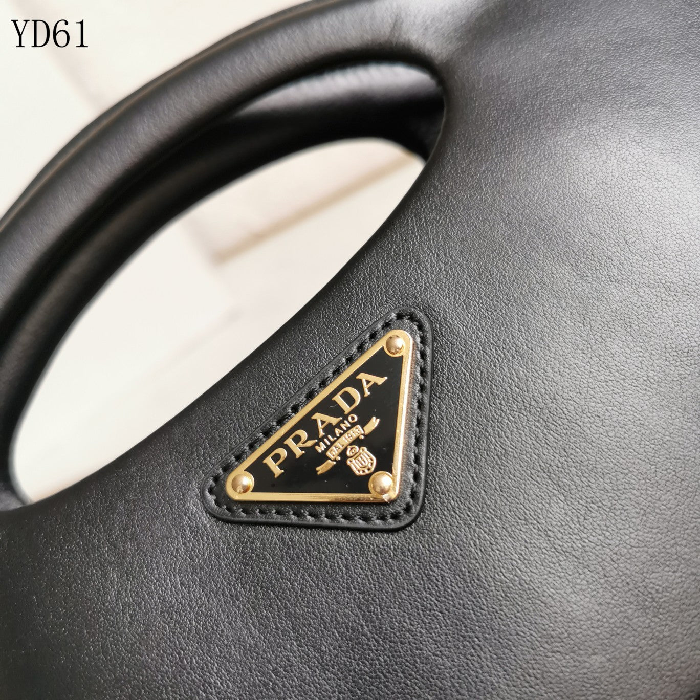 Triangle-Logo Leather Tote Bag