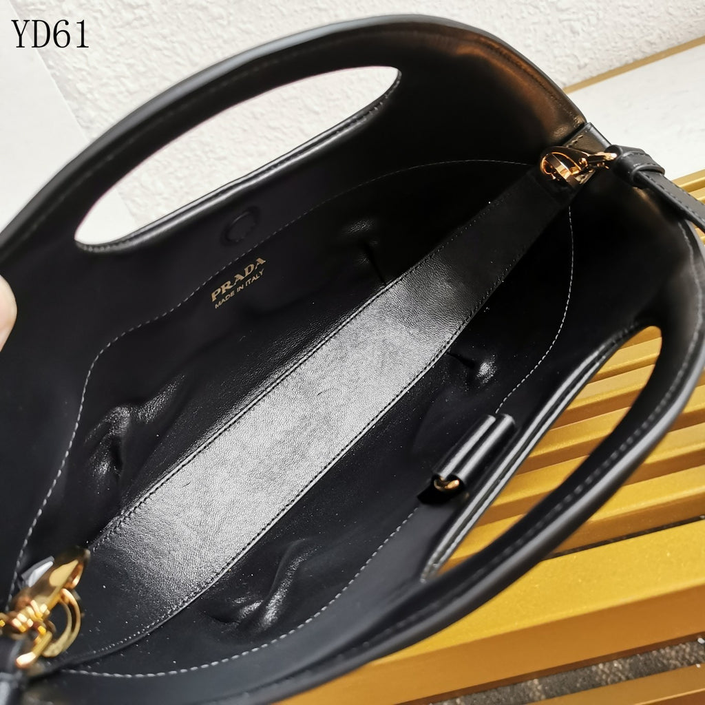 Triangle-Logo Leather Tote Bag