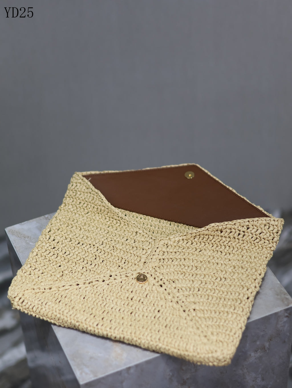 Woven Raffia Envelope Clutch Bag
