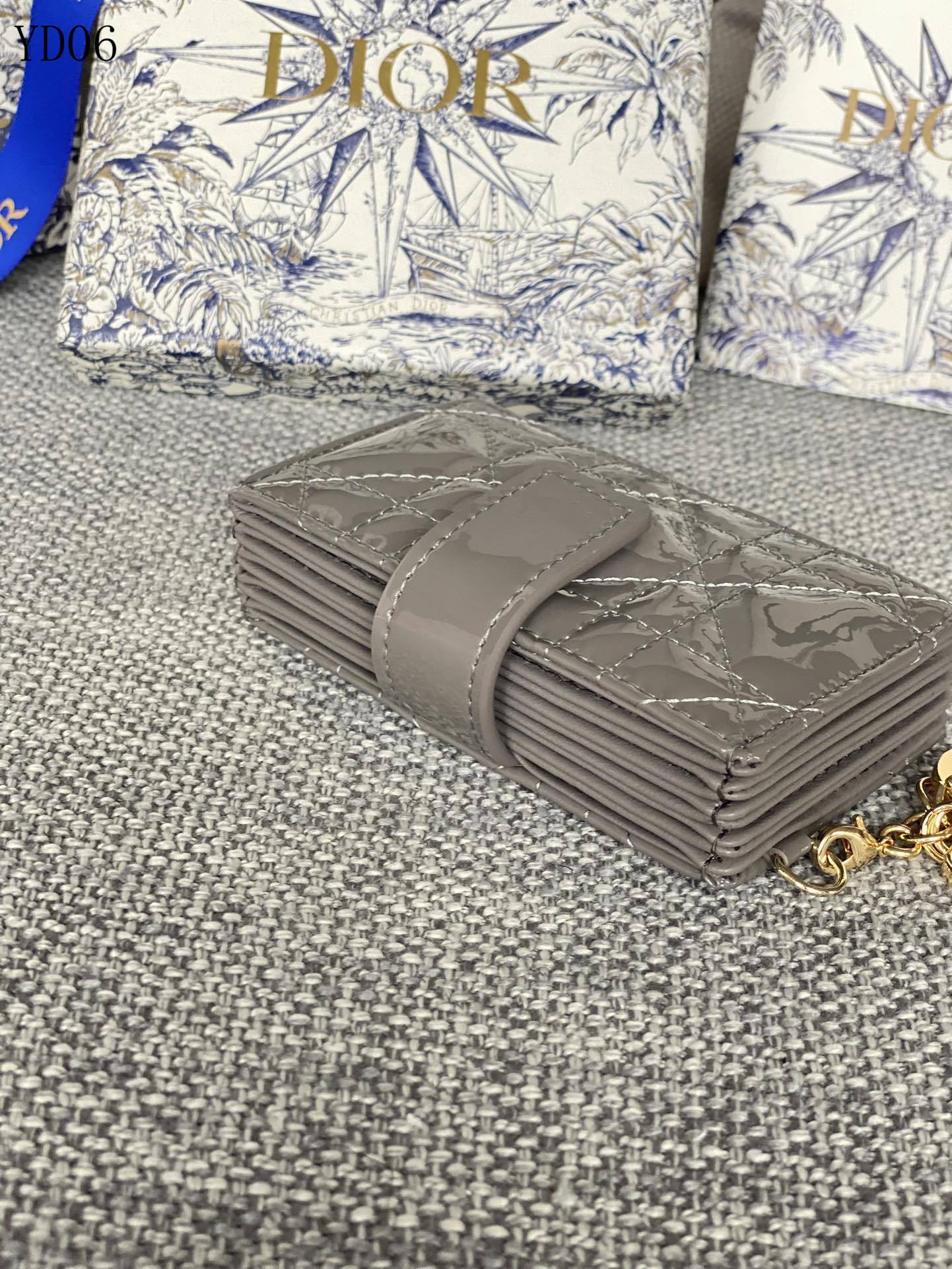 Quilted Leather Compact Wallet