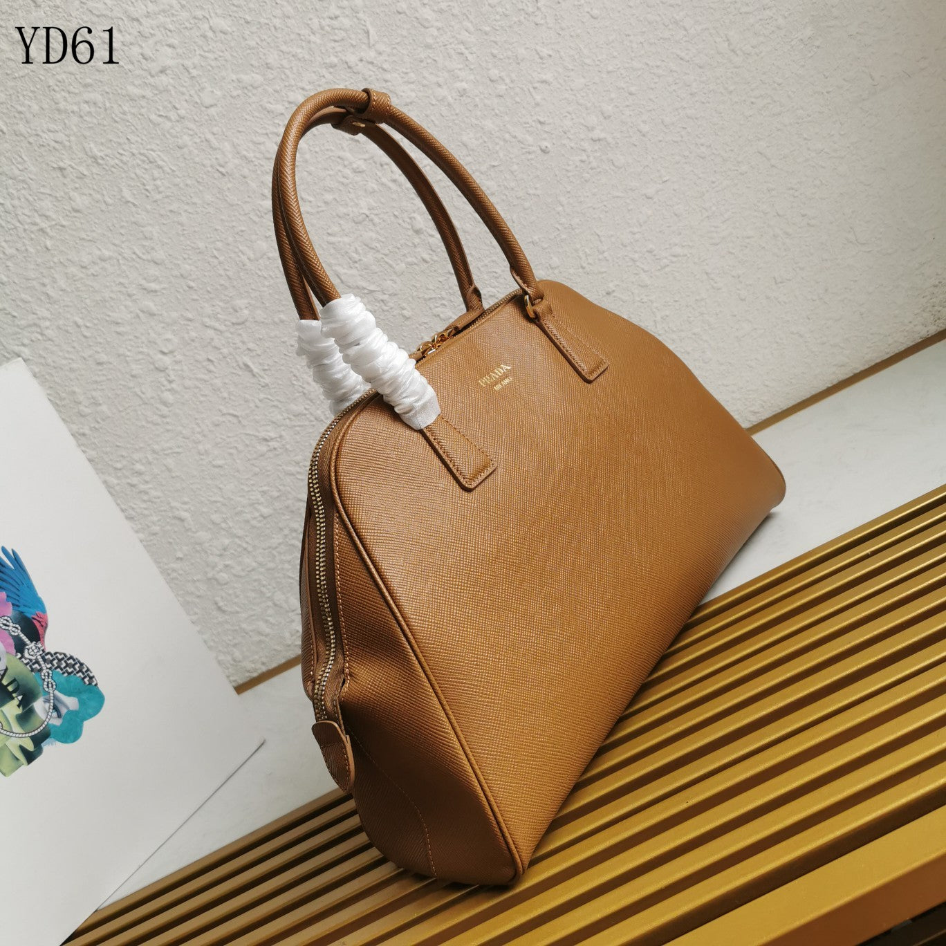 Saffiano Leather Top Handle Bag