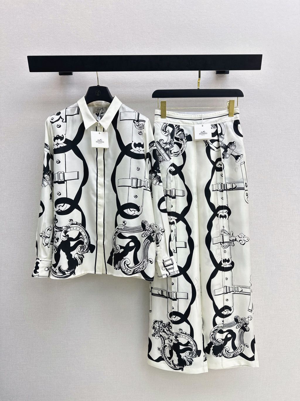 Printed Silk Shirt & Trousers Set