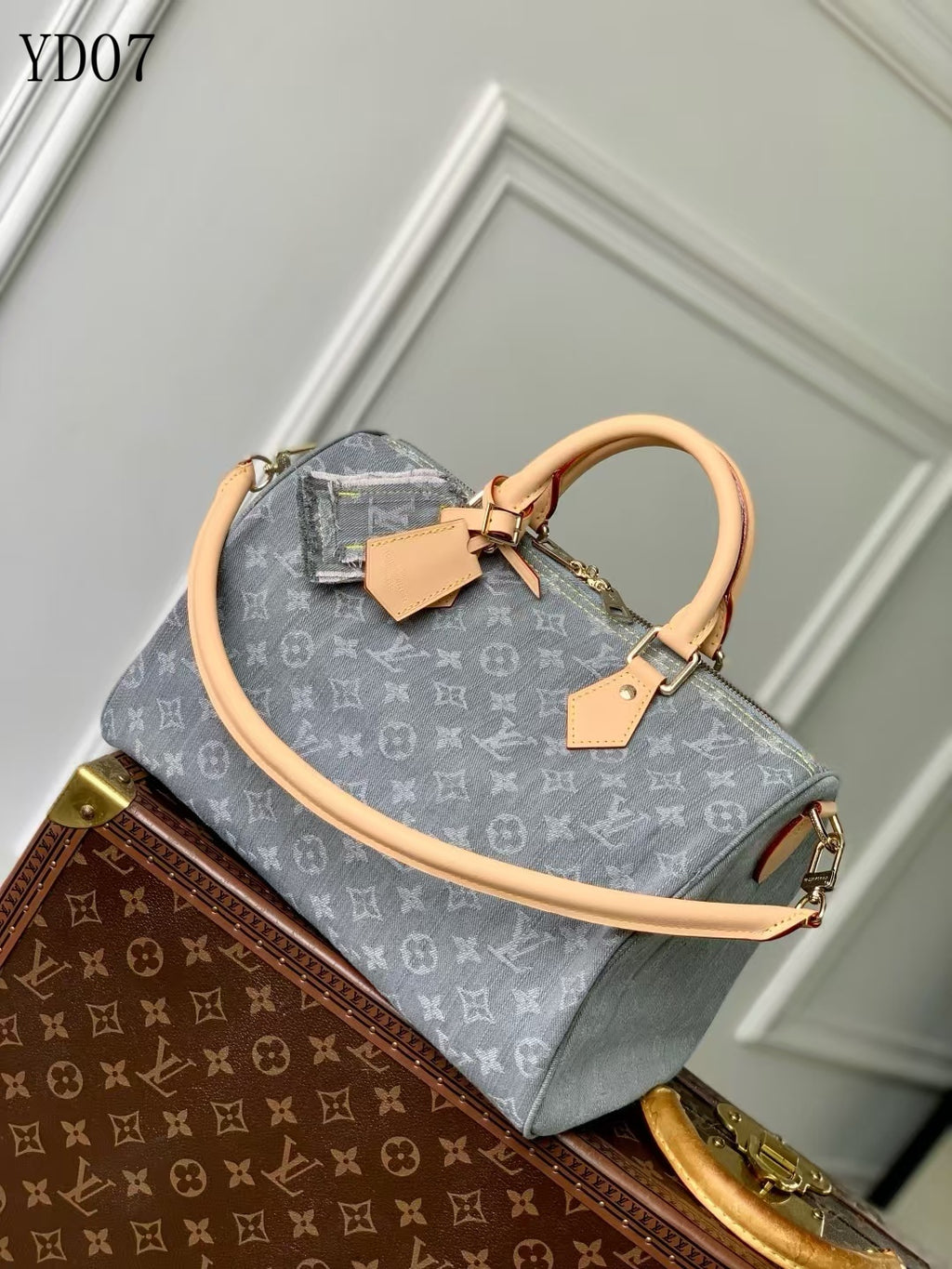 Monogram Denim Speedy Soft 30 Bag