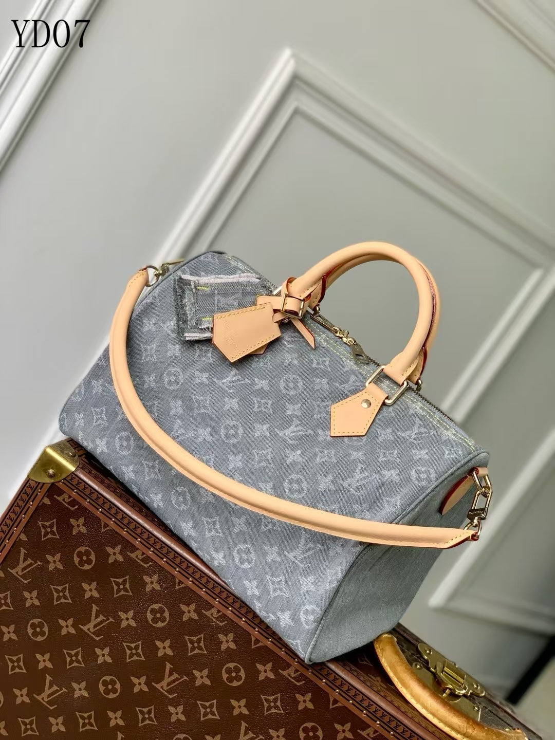 Monogram Denim Speedy Soft 30 Bag