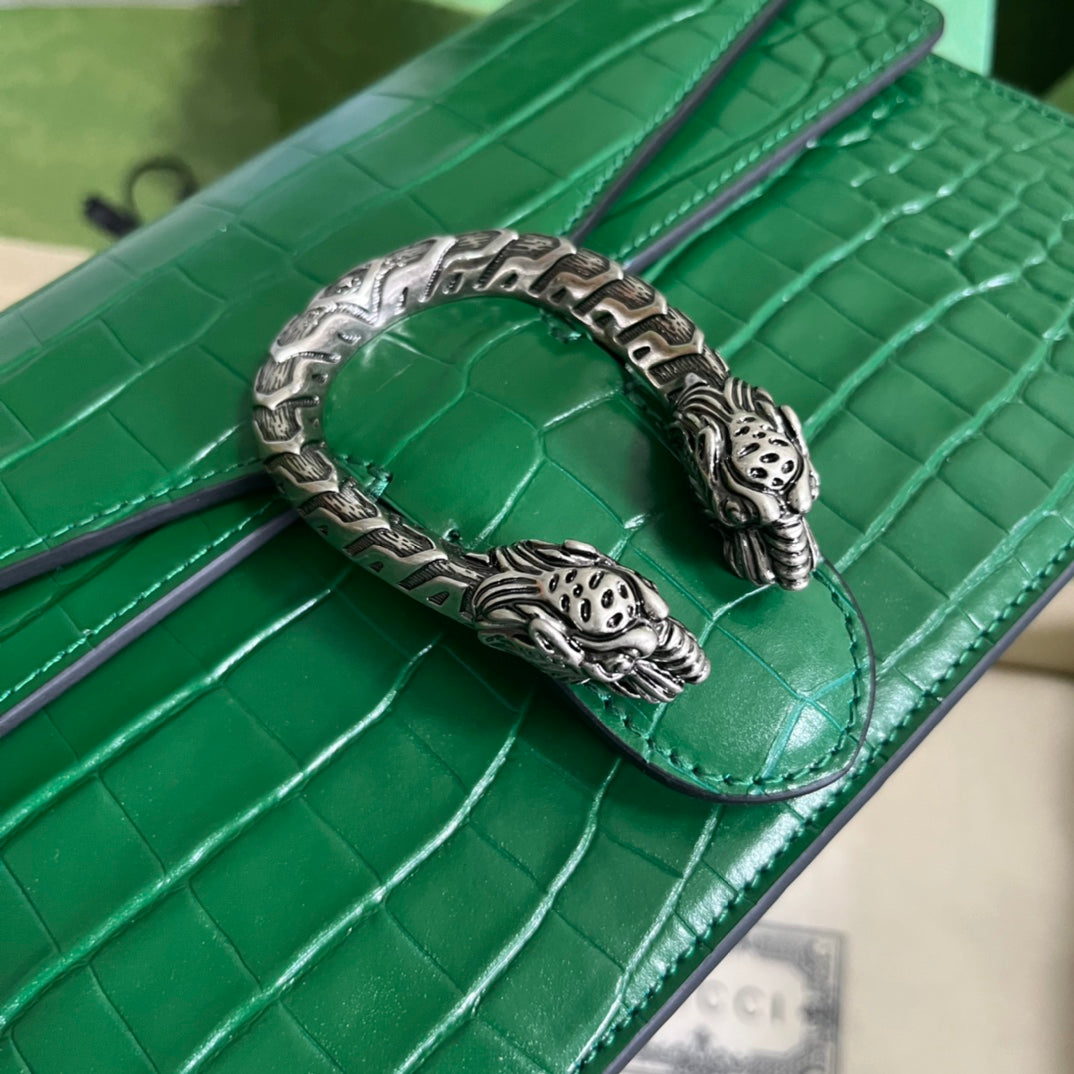 Croc-Embossed Dionysus Shoulder Bag