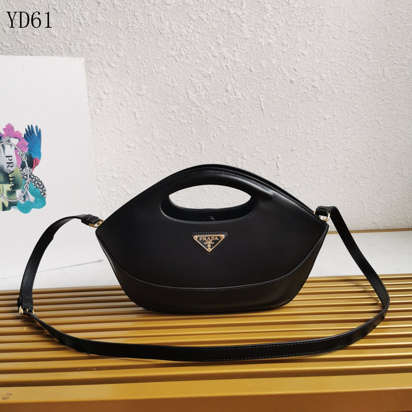 Triangle-Logo Leather Tote Bag
