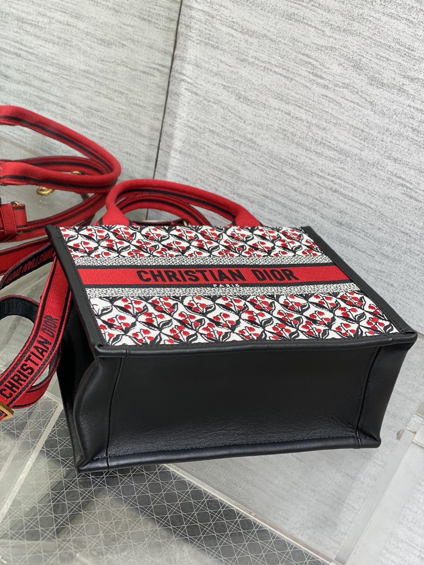 Canvas Mini Tote Bag with Leather Trim